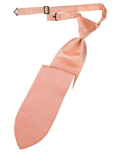 Coral Herringbone Kids Necktie