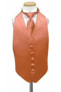 Coral Luxury Satin Kids Tuxedo Vest