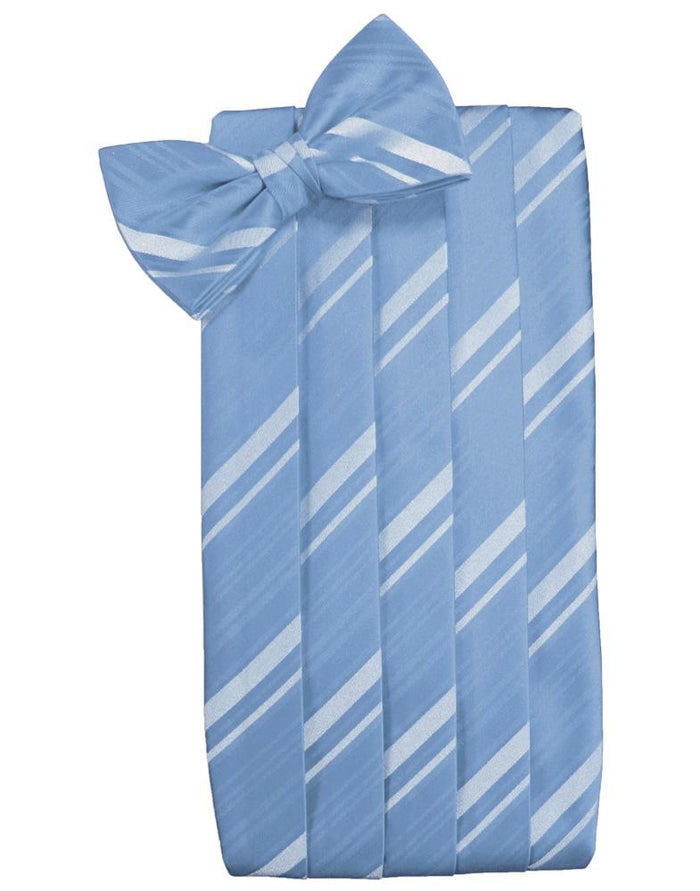 Cornflower Striped Satin Cummerbund