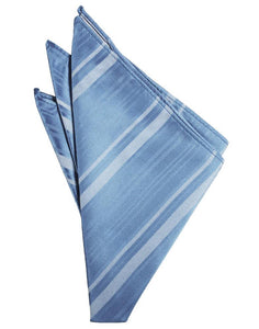 Cornflower Striped Satin Pocket Square