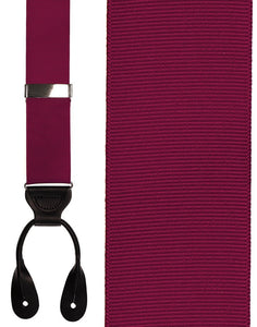 "Cranberry Grosgraine Ribbon II" Suspenders