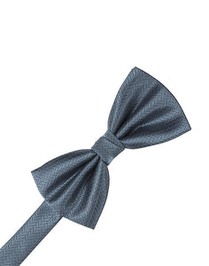 Desert Blue Herringbone Kids Bow Tie