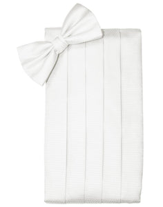 Diamond White Herringbone Kids Cummerbund