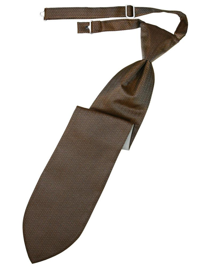 Espresso Herringbone Kids Necktie