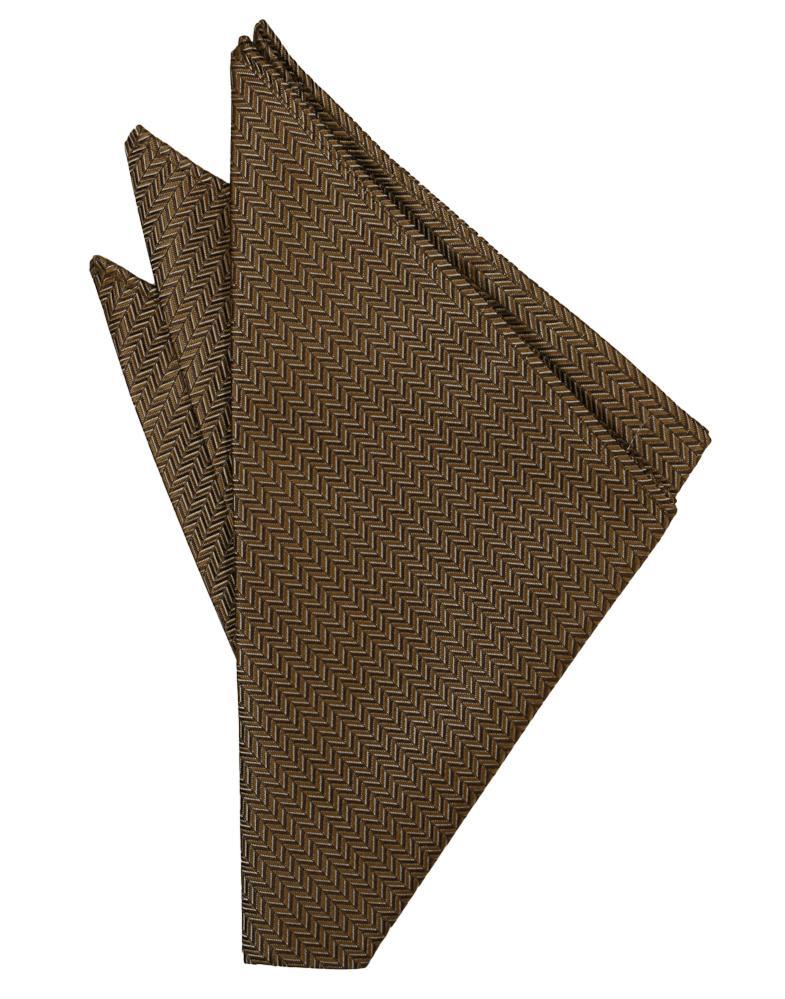 Espresso Herringbone Pocket Square