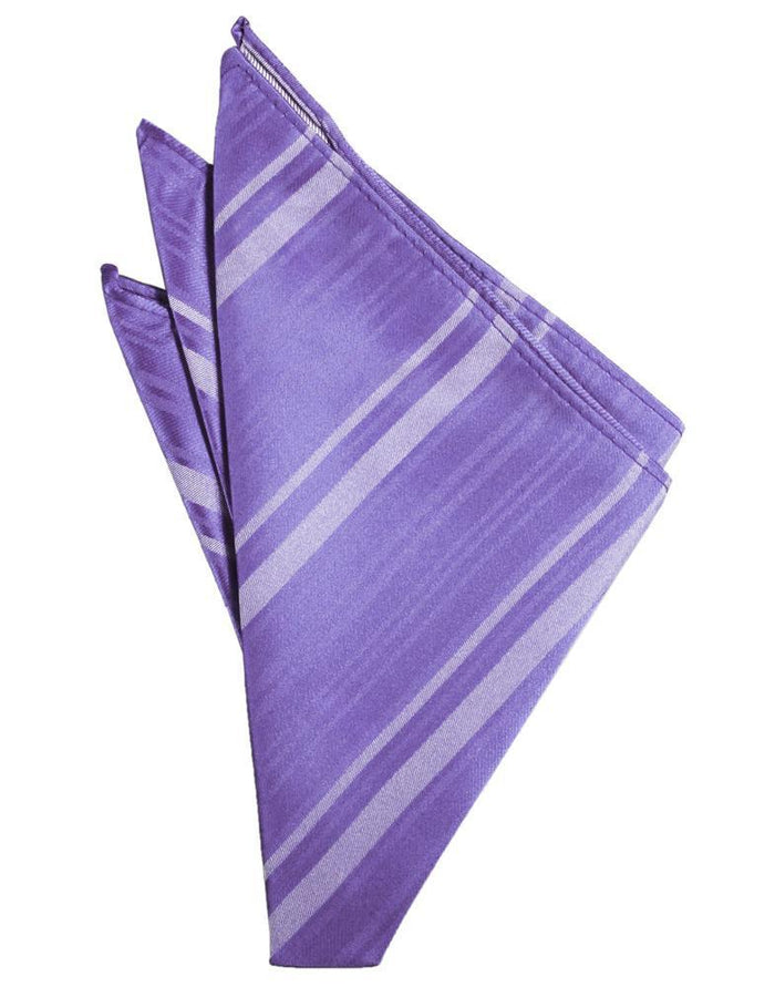 Freesia Striped Satin Pocket Square