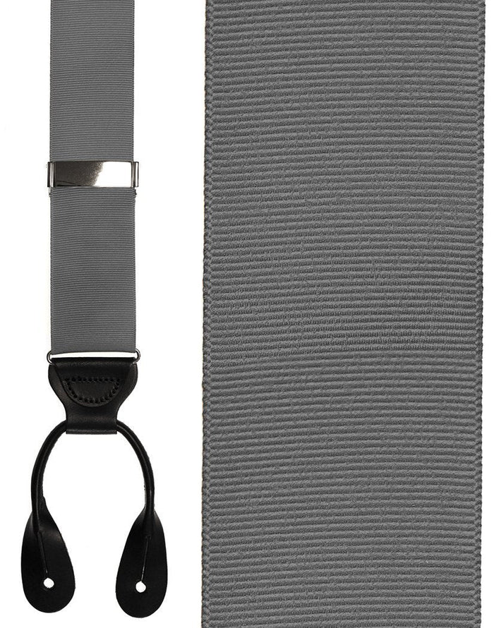 "Grey Grosgraine Ribbon II" Suspenders