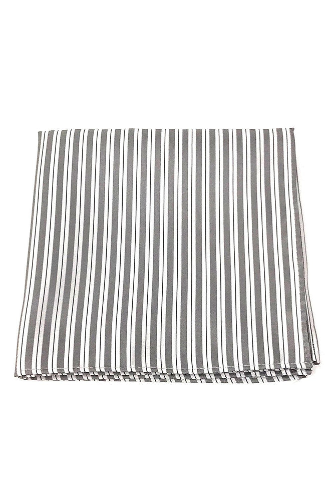 Grey Newton Stripe Pocket Square