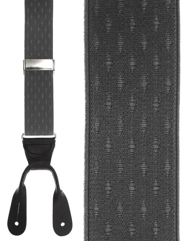 "Grey Petite Diamonds" Suspenders