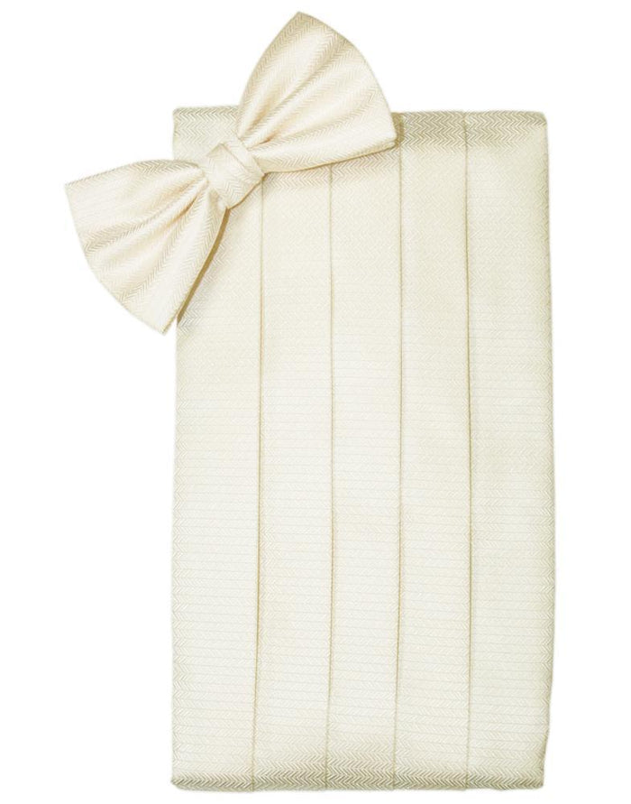 Ivory Herringbone Kids Cummerbund