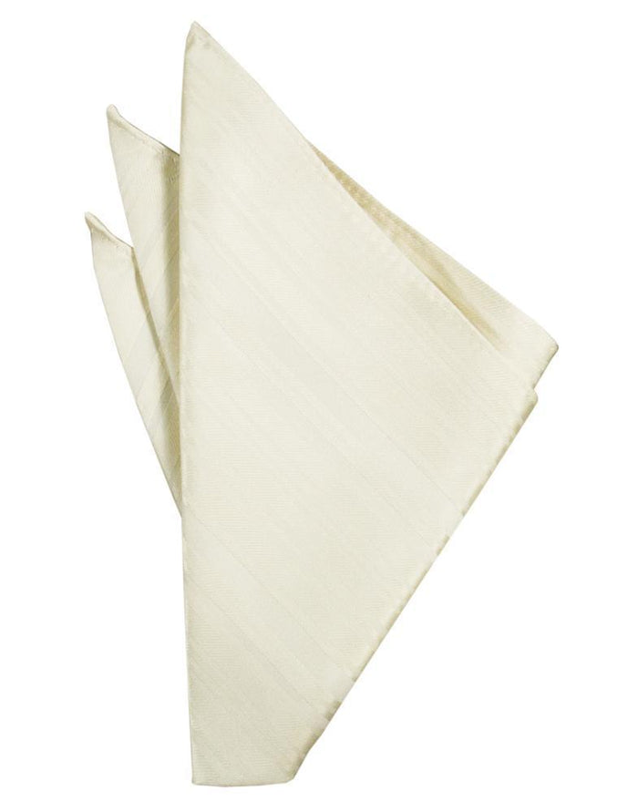 Ivory Striped Satin Pocket Square