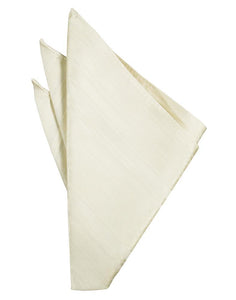 Ivory Striped Satin Pocket Square