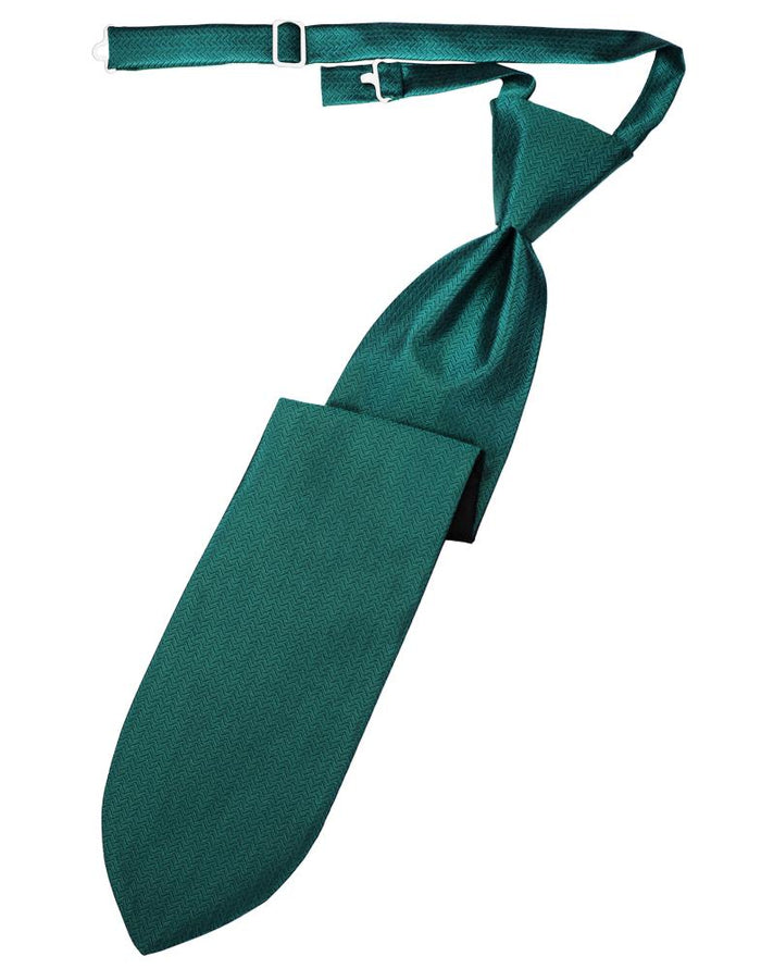 Jade Herringbone Kids Necktie