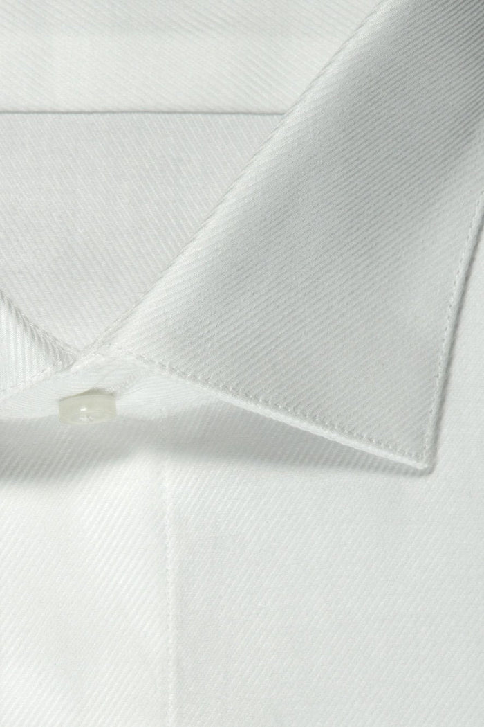 "Jamison" White Twill Spread Collar Dress Shirt