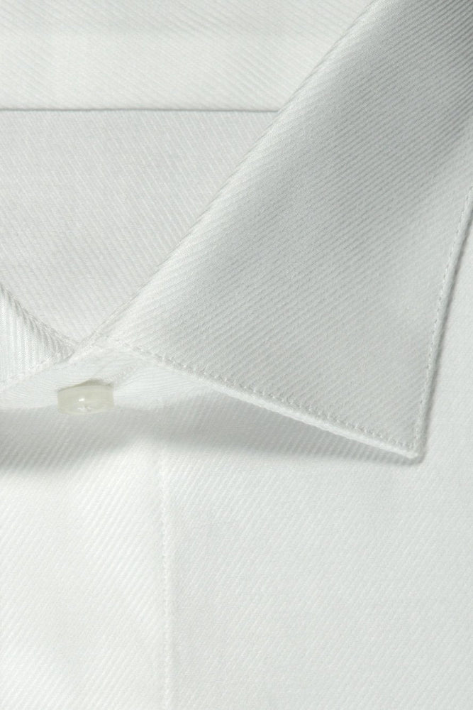 "Jamison" White Twill Spread Collar Dress Shirt