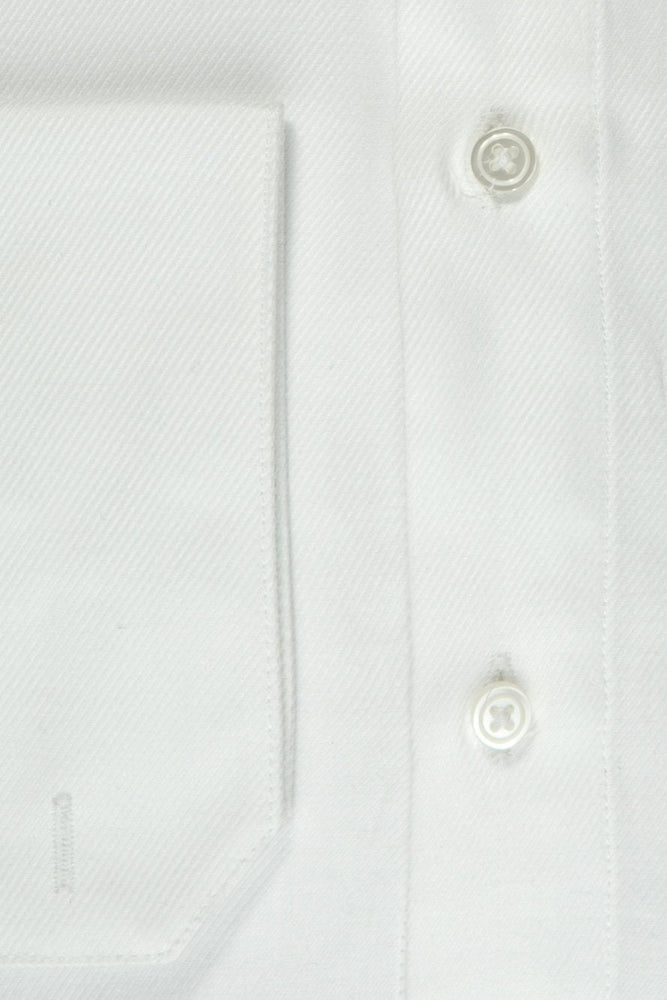 "Jamison" White Twill Spread Collar Dress Shirt