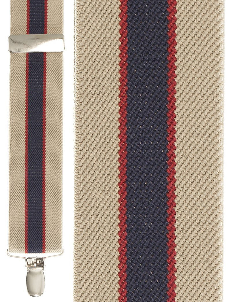 "Khaki Bostonian Stripe" Suspenders