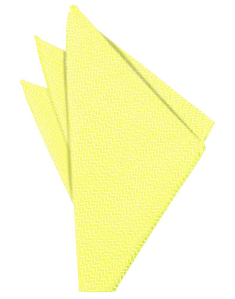 Lemon Herringbone Pocket Square