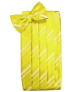 Lemon Striped Satin Cummerbund