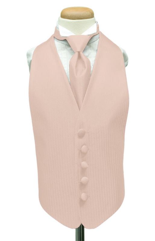 Light Pink Herringbone Kids Tuxedo Vest