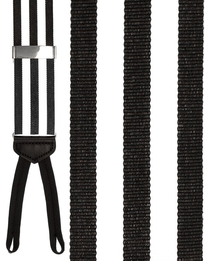 "Marsala" Black Striped Suspenders