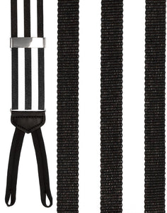 "Marsala" Black Striped Suspenders