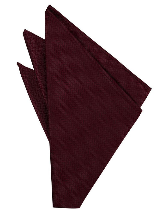 Merlot Herringbone Pocket Square