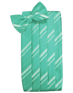 Mermaid Striped Satin Cummerbund
