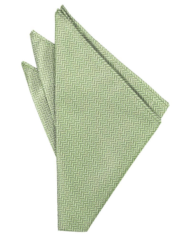 Mint Herringbone Pocket Square