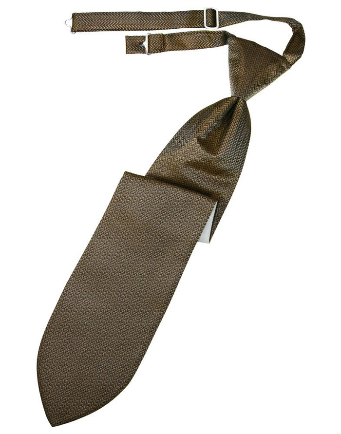 Mocha Herringbone Kids Necktie