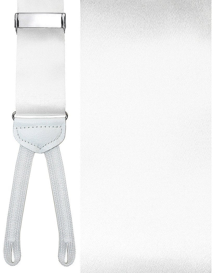"Modena" White Suspenders