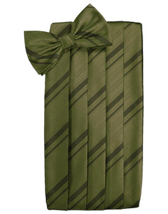 Moss Striped Satin Cummerbund