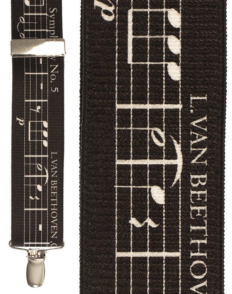 "Musical Notes Black" Suspenders