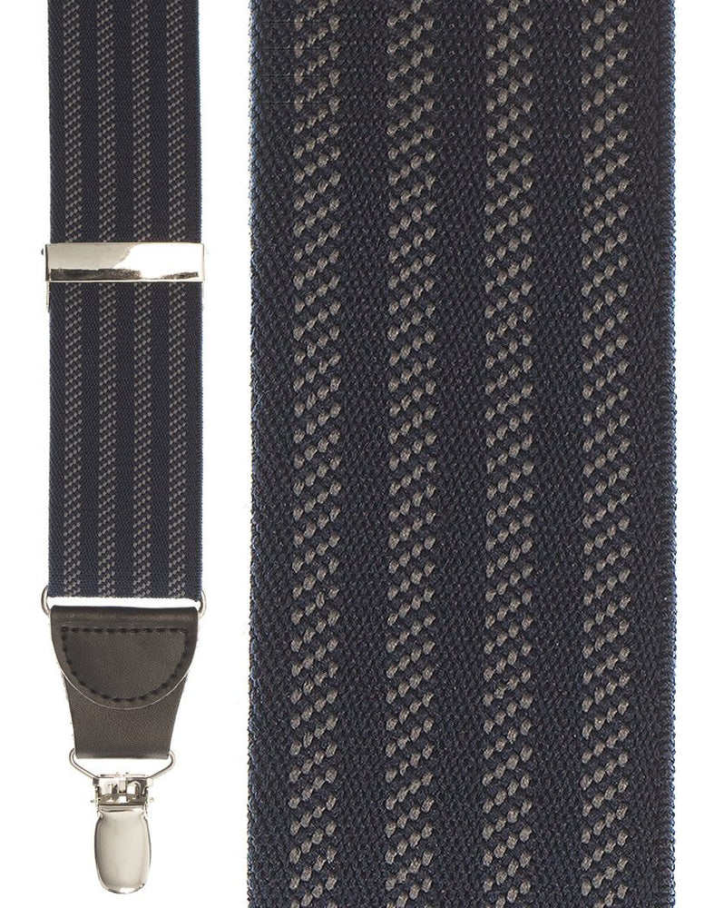 "Navy Four Stripe" Suspenders