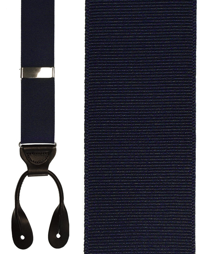 "Navy Grosgraine Ribbon II" Suspenders