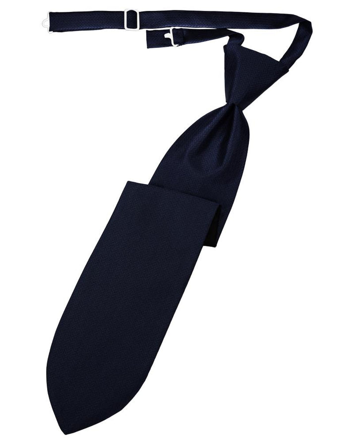 Navy Herringbone Kids Necktie