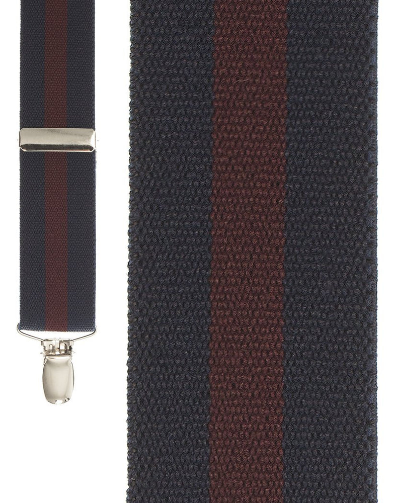 "Navy Regimental Stripe" Suspenders