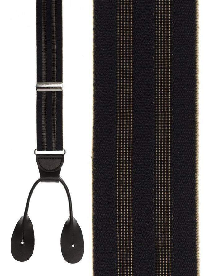 "Navy Shadow Stripe" Suspenders