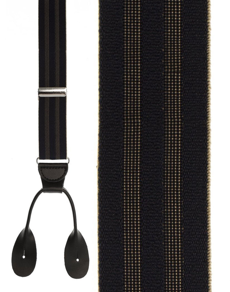 "Navy Shadow Stripe" Suspenders