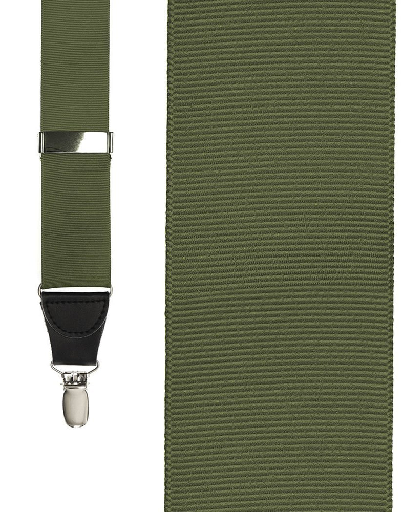 "Olive Grosgraine Ribbon" Suspenders
