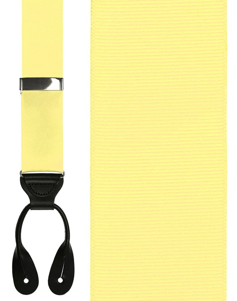 "Pale Yellow Grosgraine Ribbon II" Suspenders