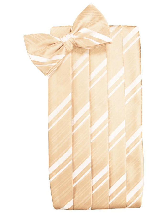 Peach Kids Striped Satin Cummerbund