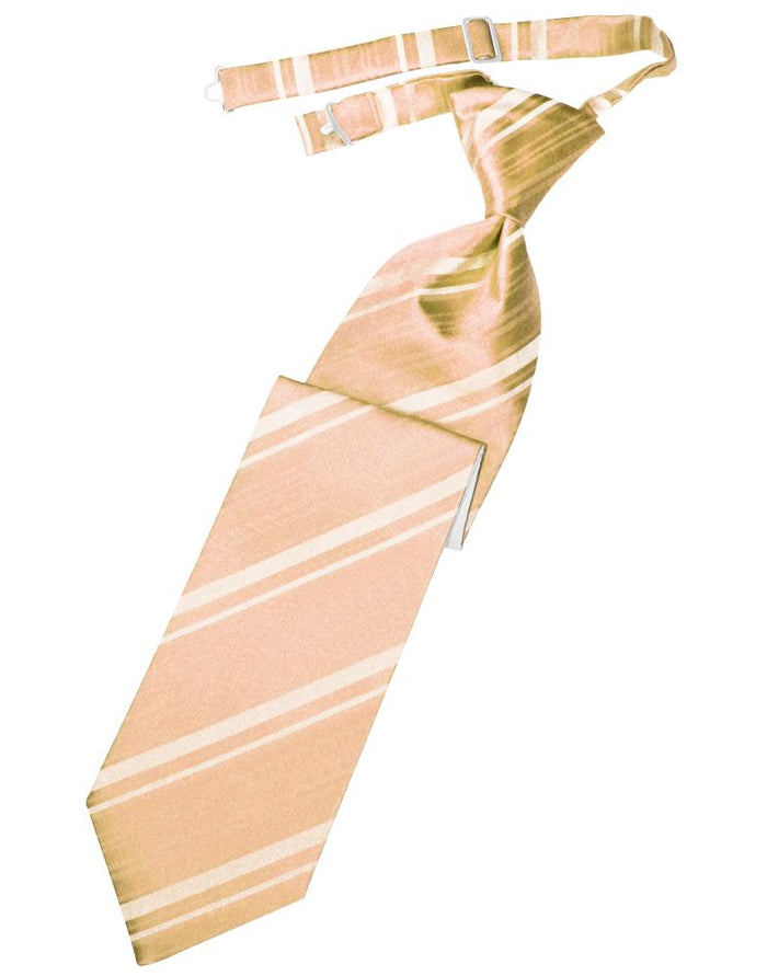 Peach Striped Satin Kids Necktie