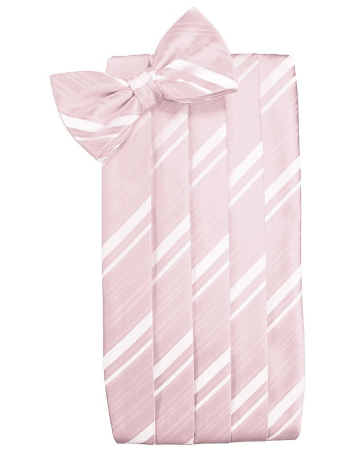 Pink Striped Satin Cummerbund