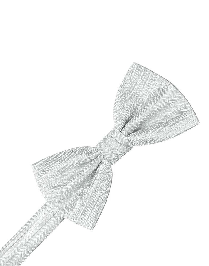 Platinum Herringbone Kids Bow Tie