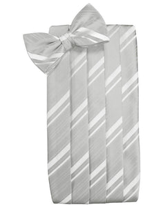 Platinum Striped Satin Cummerbund