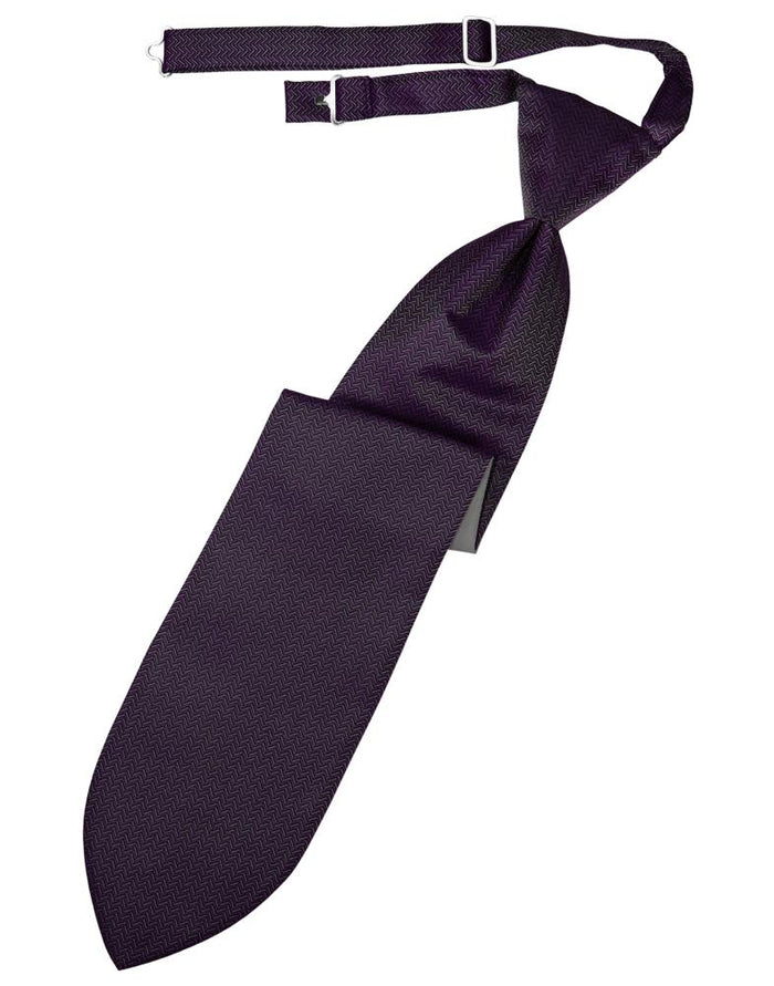 Plum Herringbone Kids Necktie