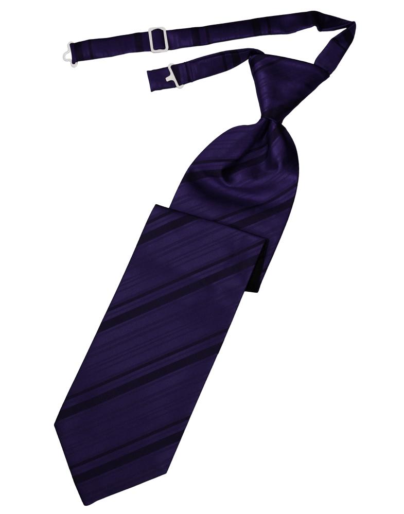 Cardi Pre-Tied Amethyst Striped Satin Necktie
