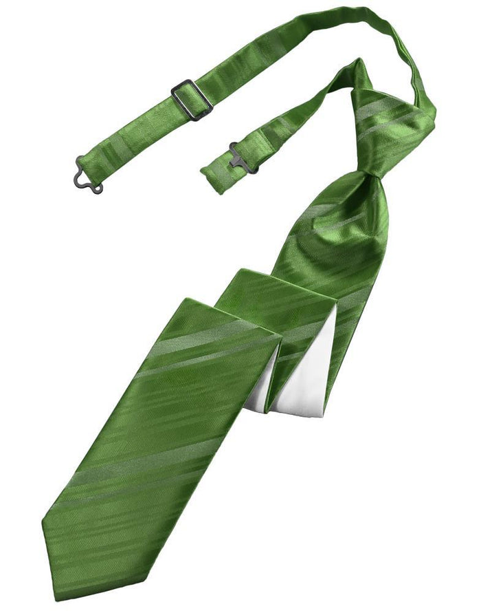 Cardi Pre-Tied Clover Striped Satin Skinny Necktie