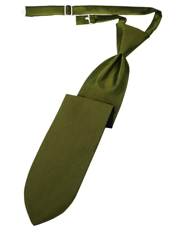 Cardi Pre-Tied Fern Herringbone Necktie